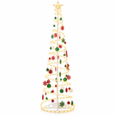 Árvore de Natal Espiral com LED 1,80m + 30 Enfeites Natalinos