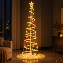 Árvore de Natal Espiral com LED 1,80m + 30 Enfeites Natalinos