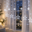 Cascata de Natal Estrelas 120 LEDs 3 Metros com 8 Funções 110V