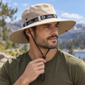 Chapéu Masculino de Pesca Aba Larga Respirável com Proteção UV