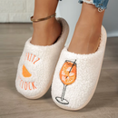 Chinelo Feminino de Pelúcia Estampado Antiderrapante