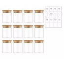 Conjunto de Potes Herméticos de Vidro com Tampa de Bambu para Mantimentos