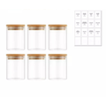 Conjunto de Potes Herméticos de Vidro com Tampa de Bambu para Mantimentos