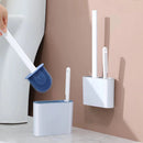 Escova de Silicone 2 em 1 para Vaso Sanitário com Base Organizadora