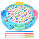 Jogo de Pesca Infantil Elétrico Musical com 45 Peixes e 4 Varinhas