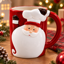 Kit 2 Canecas de Porcelana Papai Noel 3D 330ml