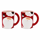 Kit 2 Canecas de Porcelana Papai Noel 3D 330ml
