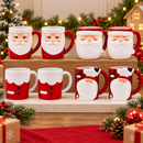 Kit 2 Canecas de Porcelana Papai Noel 3D 330ml