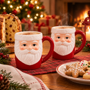 Kit 2 Canecas de Porcelana Papai Noel 3D 330ml