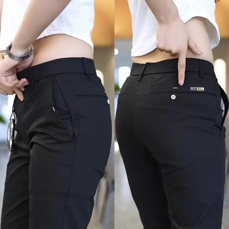 Calça Feminina Social Em Seda Gelo LuxeFit