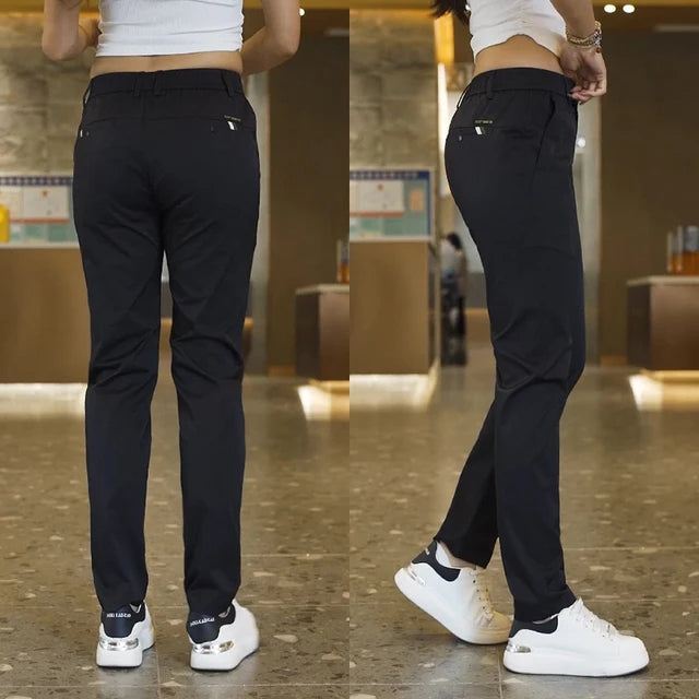 Calça Feminina Social Em Seda Gelo LuxeFit