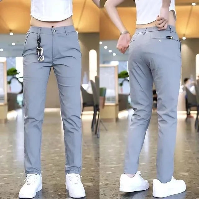 Calça Feminina Social Em Seda Gelo LuxeFit