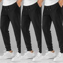 Kit 3 Calças Masculino de Moletom Jogger Flaneladas