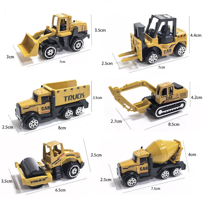 Kit 6 Veículos de Construção Infantil de Metal