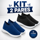 Kit 2 Pares Tênis Unissex Calce Fácil Sem Cadarço