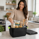 Kit 6 Caixas Organizadoras Pretas 30L com Tampa e Trava