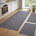 Kit Jogo de Tapetes para Cozinha Antiderrapante 3 Peças | 1 Passadeira + 2 Tapetes