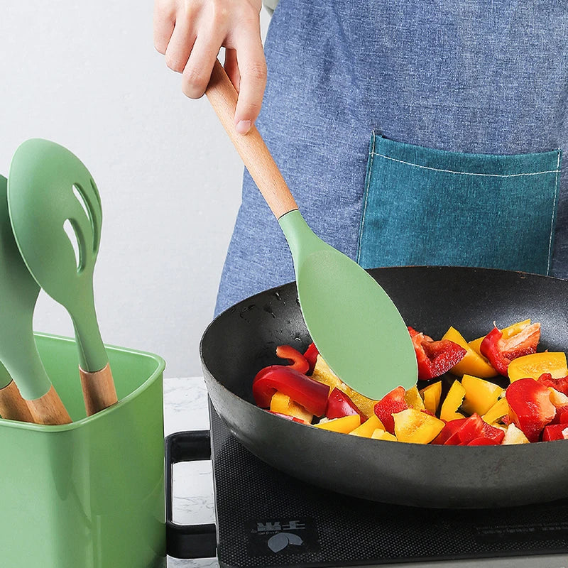 Kit de Utensílios Cozinha em Silicone Minimalista