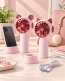 Mini Ventilador Portátil Recarregável de Mão e Mesa USB