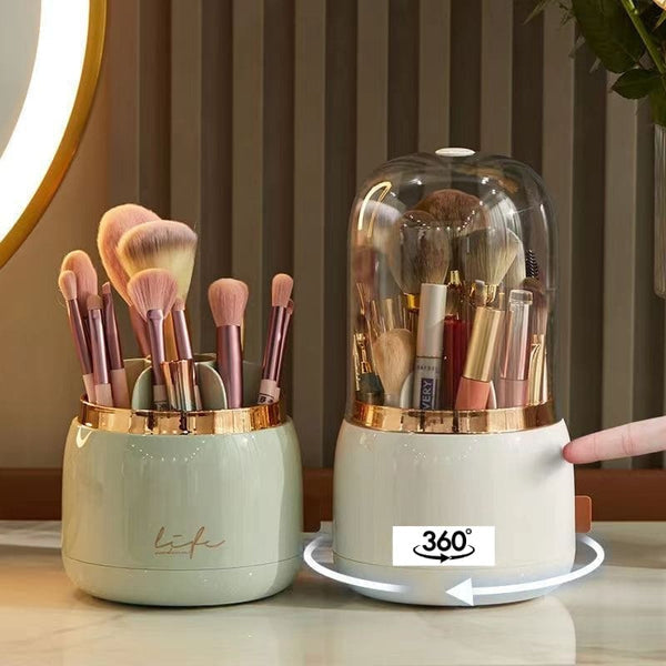 Organizador de Pincel de Maquiagem Giratório com Tampa | BeautySpin