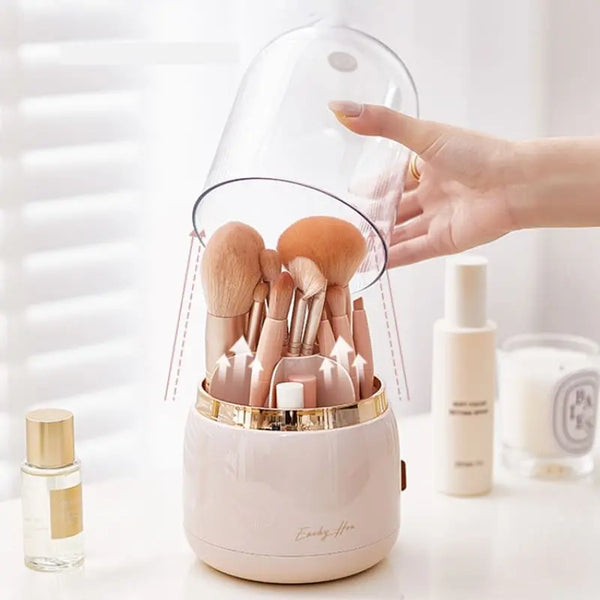 Organizador de Pincel de Maquiagem Giratório com Tampa | BeautySpin