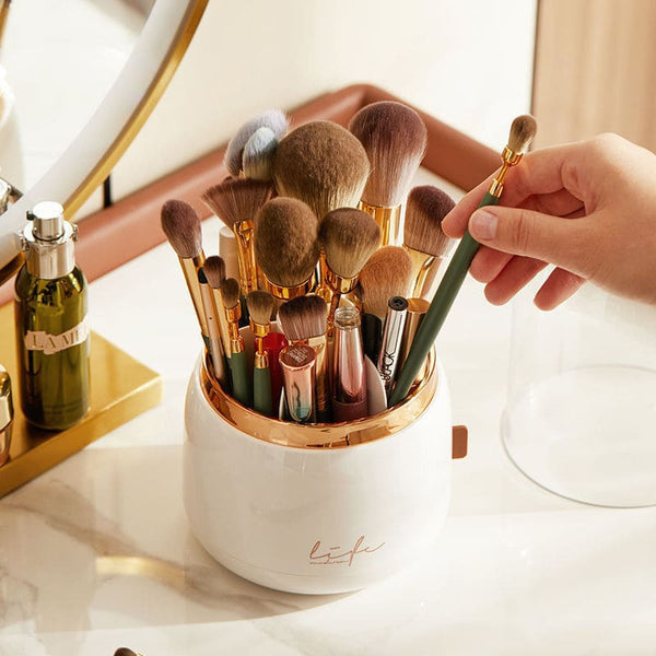 Organizador de Pincel de Maquiagem Giratório com Tampa | BeautySpin