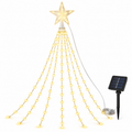 Pisca Pisca Solar com Estrela para Árvore de Natal 200 LEDs - 9 Fios de 2m
