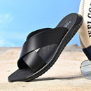 Sandália Masculina Ergonômica de Couro Antiderrapante