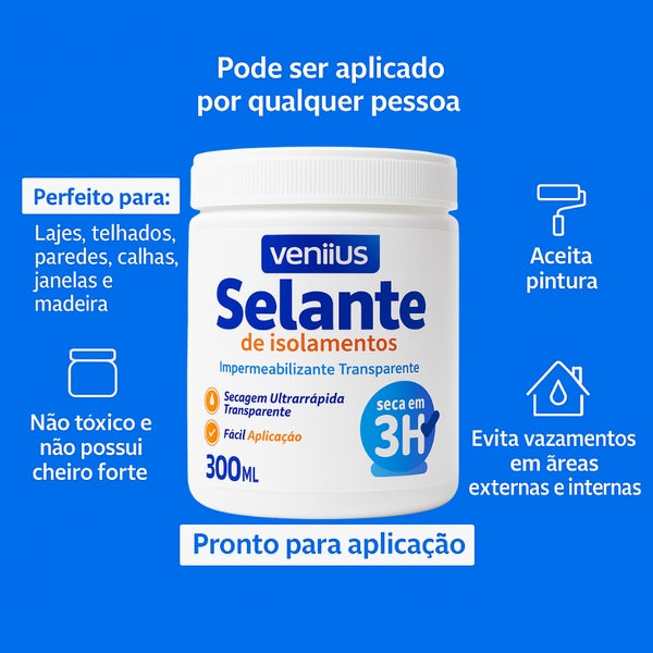 Selante Impermeabilizante Veniius para Infiltrações e Vazamentos 3,6 Litros