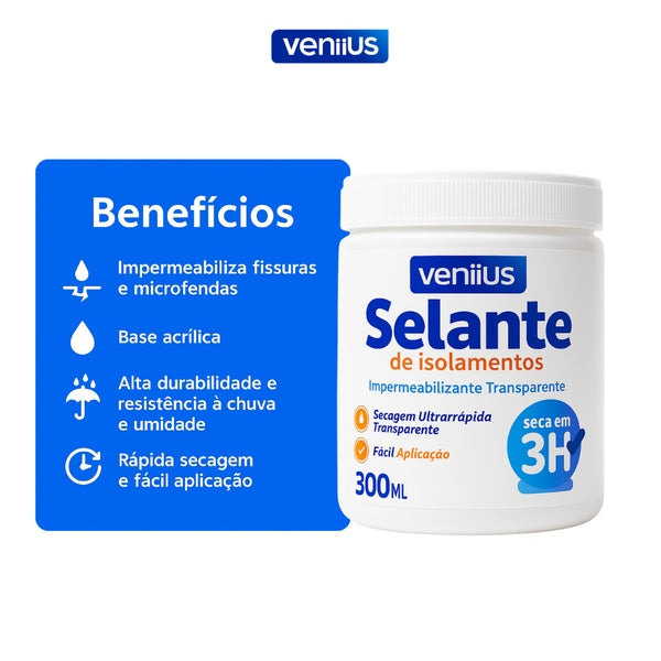 Selante Impermeabilizante Veniius para Infiltrações e Vazamentos 3,6 Litros