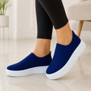 Tênis Feminino Slip On Malha Knit Sem Cadarço Casual