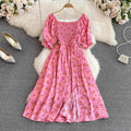 Vestido Feminino Longo Vintage Floral de Verão