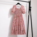 Vestido Feminino Midi Plissado Florido de Verão