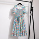 Vestido Feminino Midi Plissado Florido de Verão