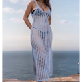 Vestido Saída de Praia Feminino Longo em Crochê Rendado