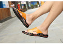 Chinelo de Couro Ortopédico com Sola Antiderrapante