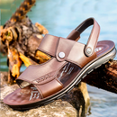 Sandália Masculino De Couro Walk Well Ortopédica