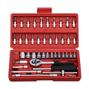 Kit Jogo De Chave Catraca Reversível Soquetes 46peças Maleta