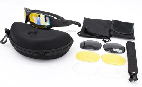 Óculos Motociclista Rider com Adaptação para Lentes de Grau Dia e Noite 4 Lentes
